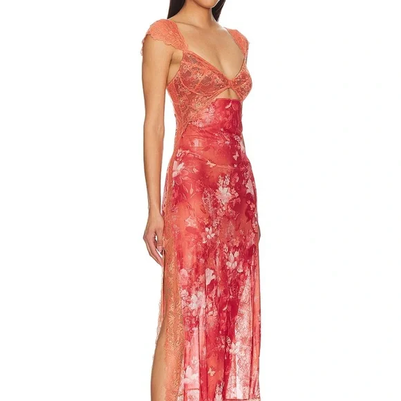 Free People Suddenly Fine Maxi Apricot Combo - Picture 5 of 6